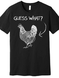 Men's T-Shirt Guess What Vintage Hand Drawn Bird With Question Arrow Chicken
