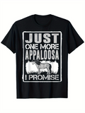 Men's T-Shirt Just One More Appaloosa I Promise Vintage Silhouette Grazing Horse