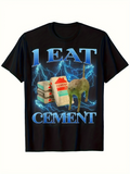 Men's T-Shirt I Eat Cement Lightning Cat With Cement Bags