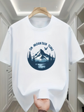 Men's T-Shirt On Mountain Time Serene Lake Reflecting Pines Snowy Peaks Mountain