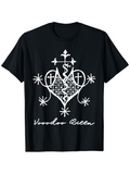Men's T-Shirt Voodoo Queen Magical Crosses Symbols Surrounded By Sacred Heart