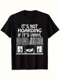 Men's T-Shirt Its Not Hoarding If Its Vinyl Vintage Music Shelf With Turntable And Records