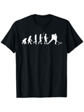 Men's T-Shirt Evolution Of Man Marching With Hockey Stick And Player