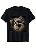 Men's T-Shirt Victorian Style Archway With Soft Light Illuminating A Fluffy Pomeranian Dog