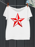 Men's T-Shirt Geometric Red Shadow Five Pointed Star