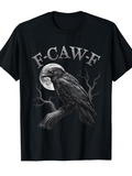 Men's T-Shirt FCAWF Large Full Moon With Tree Branch And Perched Raven