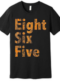 Men's T-Shirt Distressed Orange Print Block Letters On Black Tee Shirt