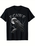 Men's T-Shirt F CAW F Creepy Moonlit Night With Perched Raven On Branch