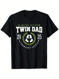 Men's T-Shirt Limited Edition Twin Dad With Laurel Wreath And Handprints Legendary League T Shirt