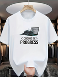 Men's T-Shirt Coding In Progress Sloth Sleeping Peacefully By An Open Laptop