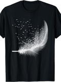 Men's T-Shirt Floating Feathery Particles With Gentle Airy Movement Feather