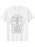 Men's T-Shirt Intricate Celtic Patterns With Lines Swirling Around Ornate Cross