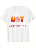 Men's T-Shirt Im So Hot With Flames And Fire Badge Firefighter