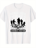 Men's T-Shirt Remember Everyone Silhouetted Soldiers With Rifles On Stamped Ground
