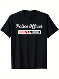 Men's T-Shirt Police Officer Loading Bar With Stylized Bright Pink Graphic