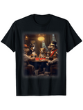 Men's T-Shirt Classic Poker Night With Vintage Lights Among Elegant Dressed Dogs