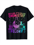 Men's T-Shirt Colorful Neon Science Beakers And Bubbling Laboratory Chemistry