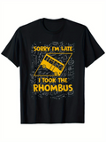 Men's T-Shirt Sorry Im Late I Took The Rhombus Yellow School Bus Surrounded By Geometric Doodle Patterns