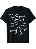 Men's T-Shirt Ow Words With Arrows Pointing To A Stick Figure