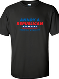 Men's T-Shirt Annoy A Republican Blue And Red Slogan With Stars Political Message T Shirt
