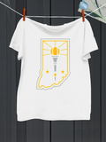 Men's T-Shirt Radiant Golden Torch With State Outline And Shining Stars