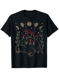Men's T-Shirt Magic Mushroom Forest With Full Moon Over Sleeping Frog