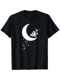 Men's T-Shirt Magical Crescent Moon With Scattered Hearts And Floating Stardust Moon