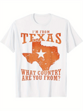Men's T-Shirt Im From Texas With Star Map And Bold Orange Typography Texas
