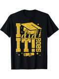 Men's T-Shirt I Did It 2025 Golden Stars With Graduation Cap And Diploma