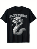 Men's T-Shirt Altruismo Friendly Snake Wearing Glasses In Playful Pose