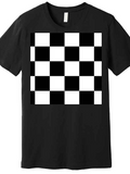 Men's T-Shirt Bold Contrasting Patterned Black And White Checkered Squares
