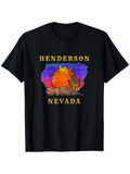 Men's T-Shirt Henderson Nevada Vibrant Desert Sunset Colors With Saguaro Cactus