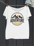 Men's T-Shirt Adventure Sunrise Over Mountains With Silhouetted Pines And Decorative Circle
