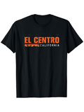 Men's T-Shirt El Centro California Orange Skyline Under City Night Lights