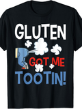 Men's T-Shirt Gluten Got Me Tootin Cartoon Fart Cloud With Trousered Leg