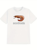 Men's T-Shirt Scoliosis Single Shrimp Surrounded By Plain White Minimalist Space