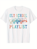 Men's T-Shirt Old School Playlist Vintage Cassette Tapes Colorfully Arranged With Retro Vibes