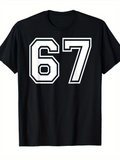 Men's T-Shirt Bold White Outlined Sporting Number Seventy Seven T Shirt