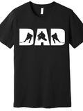 Men's T-Shirt Dad Bold White Letters With Hockey Player Silhouettes Inside Design