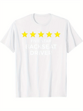 Men's T-Shirt Five Yellow Stars With Bold White Letters Backseat Driver