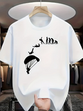 Men's T-Shirt Human Evolution Sequence Leading To Parachuting Skydiver