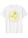 Men's T-Shirt California Vibes With Tall Green Palm Trees And Sunny Valley