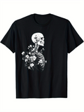 Men's T-Shirt Blooming Wildflowers Emerging From Human Skeleton