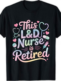 Men's T-Shirt This LD Nurse Is Retired Surrounded By Hearts Stethoscope Syringe Bow And Bandages
