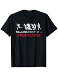 Men's T-Shirt Training For The Apocalypse Running Human Figures Evolution Silhouette
