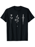 Men's T-Shirt Mystical Rose And Sword With Serpentine Snake Artwork