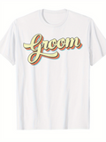 Men's T-Shirt Retro Typography With Multicolor Shadowing Wedding Groom