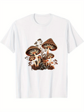 Men's T-Shirt Intricate Earthy Woodland Mushrooms With Ferns And Moss Mushroom