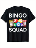 Men's T-Shirt Bingo Squad Colorful Game Balls With Numbered Cards Under Bright Lights Bingo