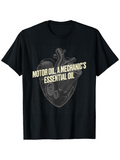 Men's T-Shirt Motor Oil A Mechanic Essential Oil Realistic Heart Shape With Engine Elements T Shirt